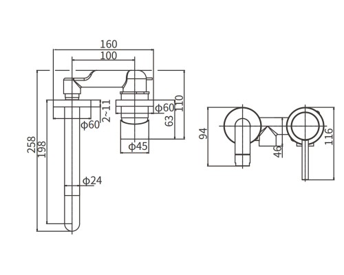 Встроенный смеситель для раковины Arrow AG4201 хром