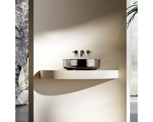 Раковина прозрачная Vincea VBS-6T16B 450x450x130 накладная черный