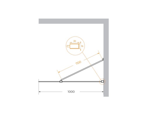 Душевая перегородка Cezares Liberta 100 LIBERTA-L-1-TB-100-C-Cr профиль Хром стекло прозрачное
