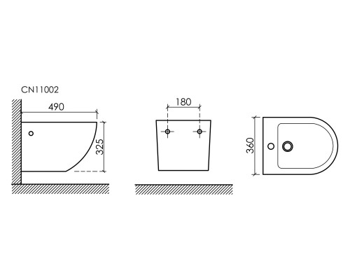 Подвесное биде Ceramicanova Uno черный