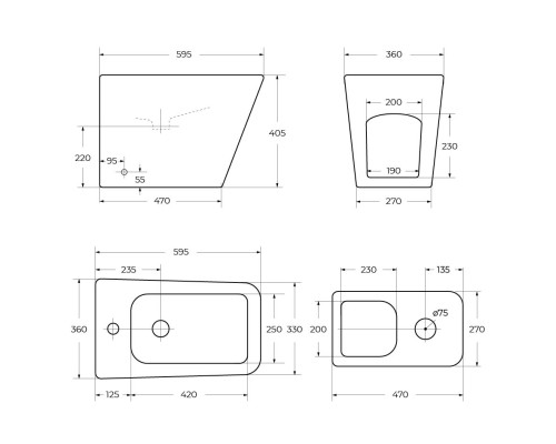 Биде BelBagno Ardente R BB003B Белое