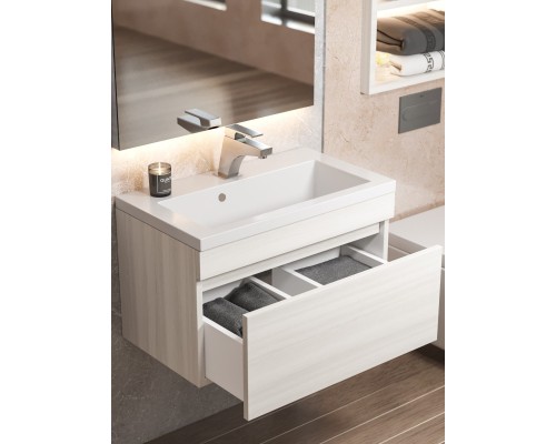 Тумба под раковину подвесная Uperwood Eva 57х47х35 см, Дуб Харбор Белый