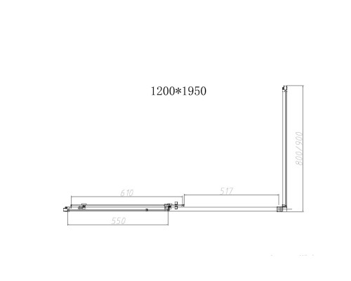 Душевой уголок Vincea Slim-N VSR-4SN8012CLB 1200x800 черный стекло прозрачное