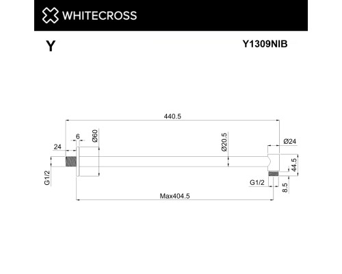Кронштейн душевой настенный Whitecross Y1309NIB брашированный никель