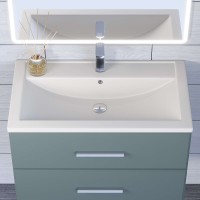 Раковина для ванной кварцевая Uperwood Foster Quartz 80х45,5х17,5, белая матовая, жасмин