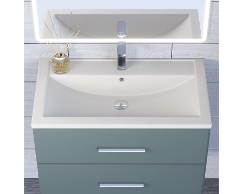 Раковина для ванной кварцевая Uperwood Foster Quartz 80х45,5х17,5, белая матовая, жасмин