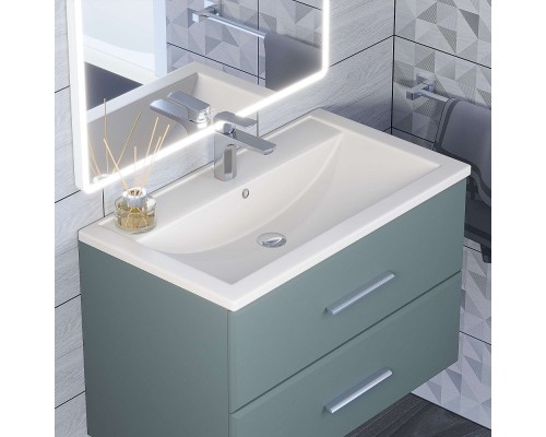 Раковина для ванной кварцевая Uperwood Foster Quartz 80х45,5х17,5, белая матовая, жасмин