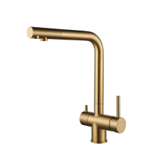 Смеситель для кухни Paulmark Skalen Sk213020-BG Брашированное золото