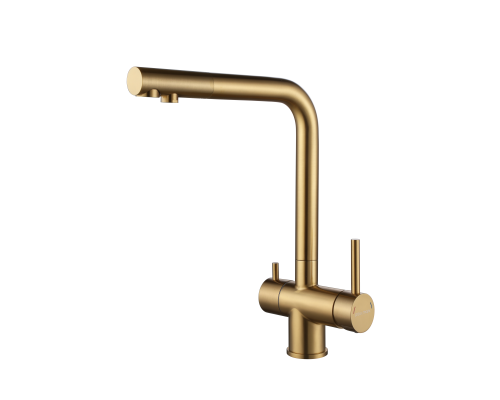 Смеситель для кухни Paulmark Skalen Sk213020-BG Брашированное золото