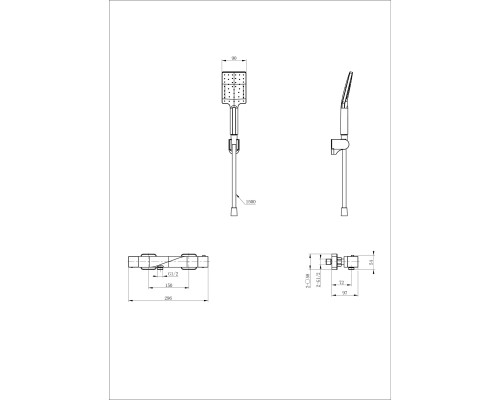 Смеситель для душа с термостатом Wonzon&Woghand, Хром