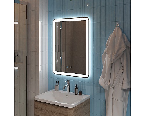 Зеркало BelBagno Marino 60 SPC-MAR-600-800-LED-TCH-SND с подсветкой с голосовым управлением и подогревом Зеркало BelBagno Marino 60 SPC-MAR-600-800-LED-TCH-SND с подсветкой с голосовым управлением и подогревом