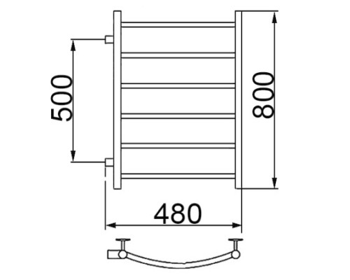 Полотенцесушитель Водяной Nika с боковым подключением 80х40х50 1166-1168