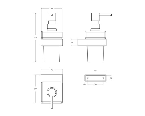 Дозатор для жидкого мыла Cezares Slider SLIDER-SOIS-V-NOP Черный матовый