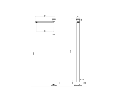 Напольный смеситель для раковины ALTROBAGNO Рикко (Ricco) 010312 Cr