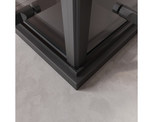 Душевой уголок Cezares Liner 90x90 LINER-A-2-90-C-NERO профиль Черный матовый стекло прозрачное