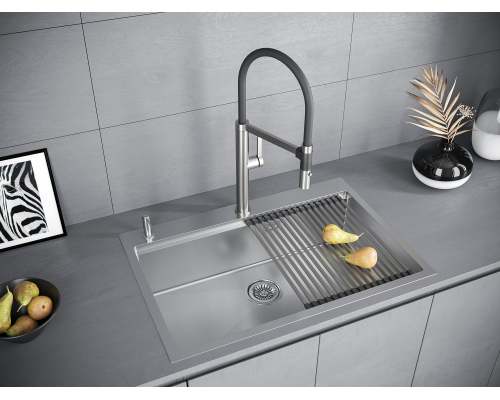 Мойка для кухни Paulmark VAST-PRO PM707551-BS брашированная сталь 750х510