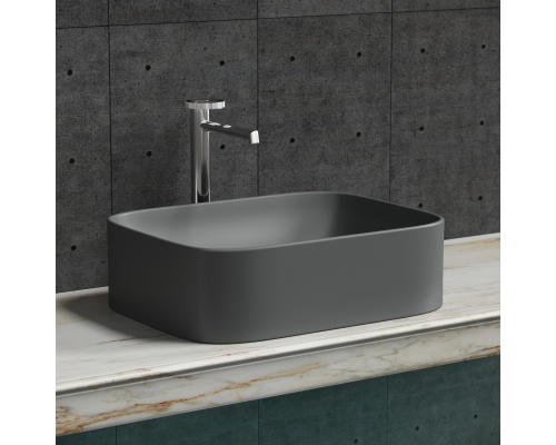 Чаша накладная прямоугольная Ceramica Nova Element 50x38 Темный Антрацит Матовый