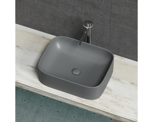 Чаша накладная прямоугольная Ceramica Nova Element 50x38 Темный Антрацит Матовый