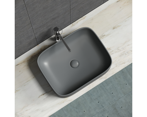 Чаша накладная прямоугольная Ceramica Nova Element 50x38 Темный Антрацит Матовый
