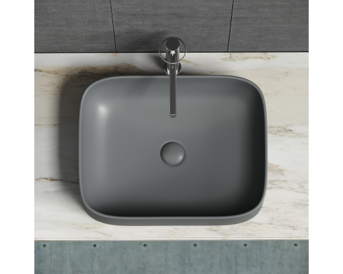 Чаша накладная прямоугольная Ceramica Nova Element 50x38 Темный Антрацит Матовый