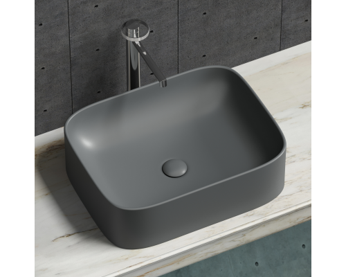 Чаша накладная прямоугольная Ceramica Nova Element 50x38 Темный Антрацит Матовый