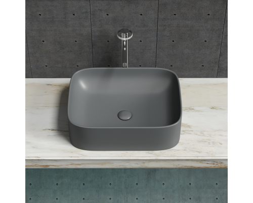 Чаша накладная прямоугольная Ceramica Nova Element 50x38 Темный Антрацит Матовый