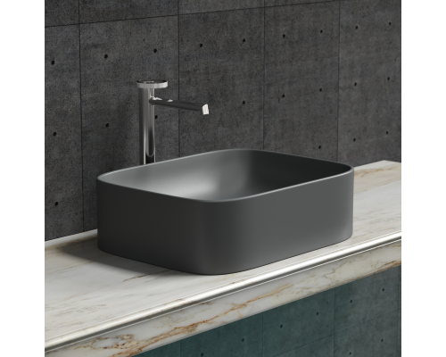 Чаша накладная прямоугольная Ceramica Nova Element 50x38 Темный Антрацит Матовый