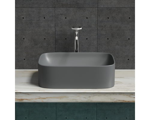 Чаша накладная прямоугольная Ceramica Nova Element 50x38 Темный Антрацит Матовый