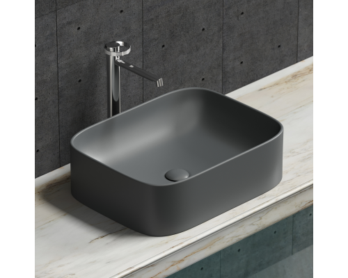Чаша накладная прямоугольная Ceramica Nova Element 50x38 Темный Антрацит Матовый