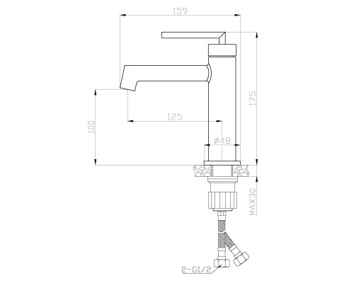 Смеситель для раковины BelBagno Acqua ACQUA-LVM-NERO Черный матовый