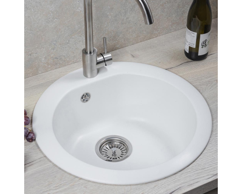Кухонная мойка круглая 505х190 Reflexion Core RX1350WH, белый