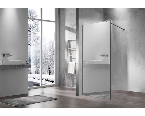 Душевая перегородка Vincea Walk-In VSW-1H10MRGM, 100x200, вороненая сталь, стекло зеркальное