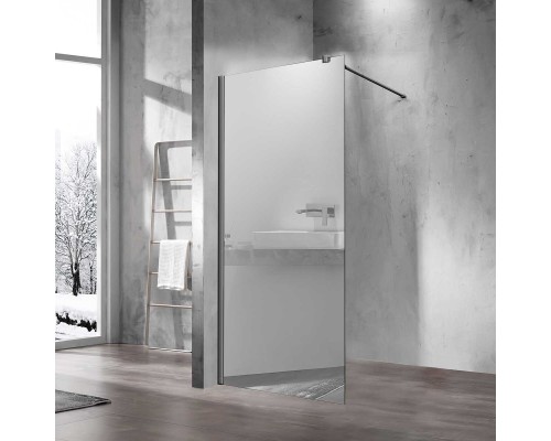 Душевая перегородка Vincea Walk-In VSW-1H10MRGM, 100x200, вороненая сталь, стекло зеркальное