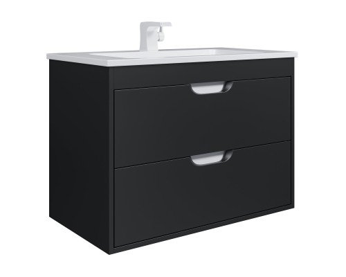 Тумба с раковиной подвесная Uperwood Modul 77х45х57 см, черная матовая