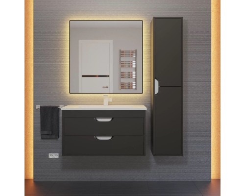 Тумба под раковину подвесная Uperwood Modul 75х44,4х55 см, черная матовая