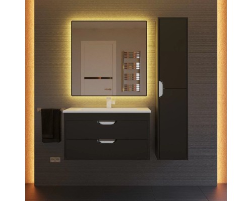 Тумба под раковину подвесная Uperwood Modul 75х44,4х55 см, черная матовая