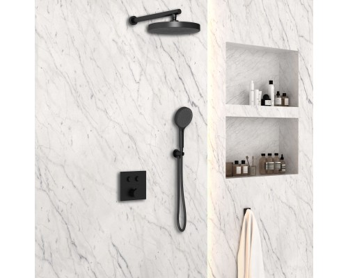 Душевой комплект Vincea Inspire VSFW-4I212MB встраиваемый двухрежимный черный