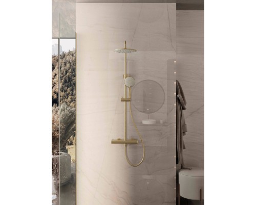 Душевая стойка Vincea Rondo VSFS-1R0BG без излива, брашированное золото