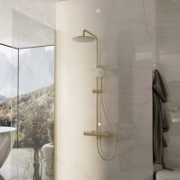 Душевая стойка Vincea Rondo VSFS-1R0BG без излива, брашированное золото