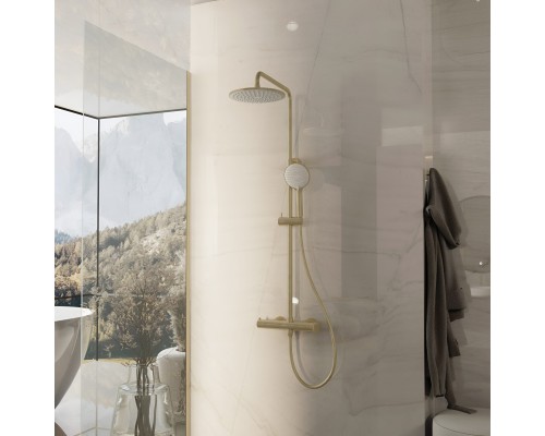 Душевая стойка Vincea Rondo VSFS-1R0BG без излива, брашированное золото