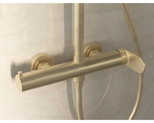 Душевая стойка Vincea Rondo VSFS-1R0BG без излива, брашированное золото