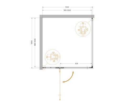 Душевой уголок Cezares Liner 100x100 L LINER-A-1-100-C-Cr-L профиль Хром стекло прозрачное