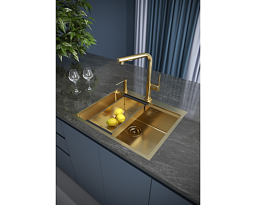 Мойка для кухни Paulmark BRIM-PRO PM705951-BG брашированное золото 590х510 Мойка для кухни Paulmark BRIM-PRO PM705951-BG брашированное золото 590х510