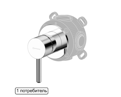 Смеситель скрытого монтажа на 1 потребитель Whitecross Y Y1241CR хром