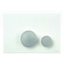 Панель смыва с двумя клавишами Schwab Futura, основы белый клавиш матовый хром