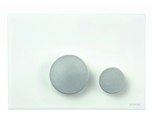 Панель смыва с двумя клавишами Schwab Futura, основы белый клавиш матовый хром