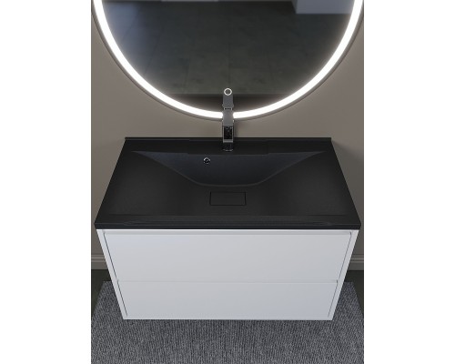 Раковина для ванной кварцевая Uperwood Elen Quartz 80х45х15,8 см, черная матовая, уголь