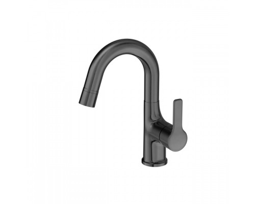 Смеситель для раковины с выдвижным изливом Wonzon&Woghand, Темный графит