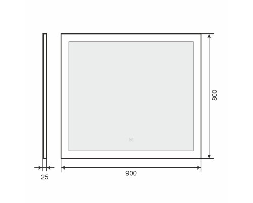 Зеркало для ванной с подсветкой Uperwood Barsa 90х80 см, сенсор/антизапотевание