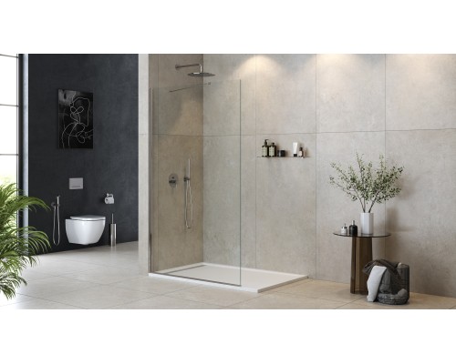 Душевая перегородка Cezares Liberta 125 LIBERTA-L-1-TB-125-C-Cr профиль Хром стекло прозрачное